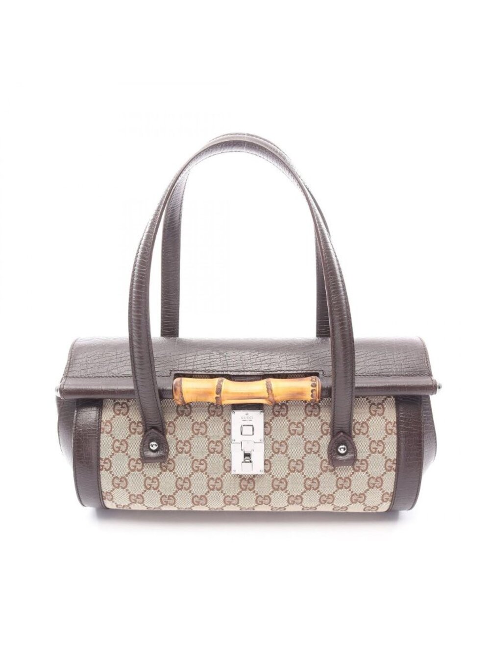 Gucci Handbag Bamboo GG Canvas Beige Brown